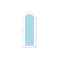 Portoncino ad un’anta vetrato con arco