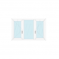 Finestra composta da due finestre ad una anta apribile con ribalta e p